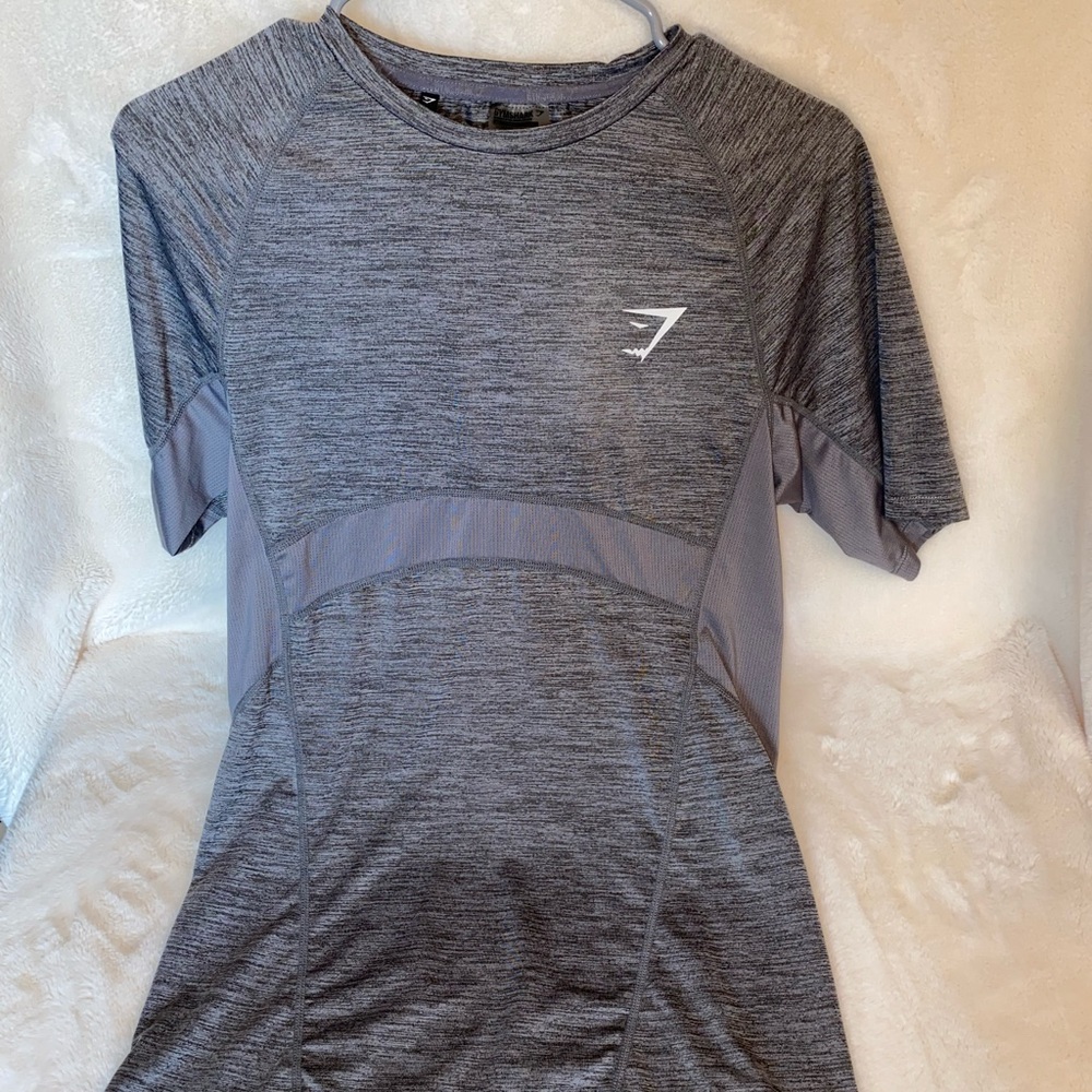 Gray men’s Gymshark workout shirt